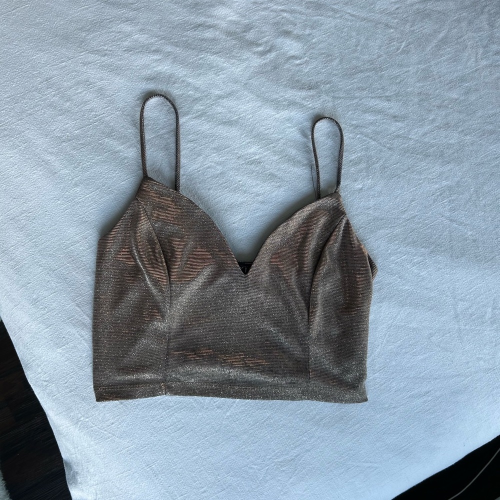 Gold cropped tank top